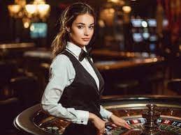 Live dealer table with professional studio lighting and multiple camera angles